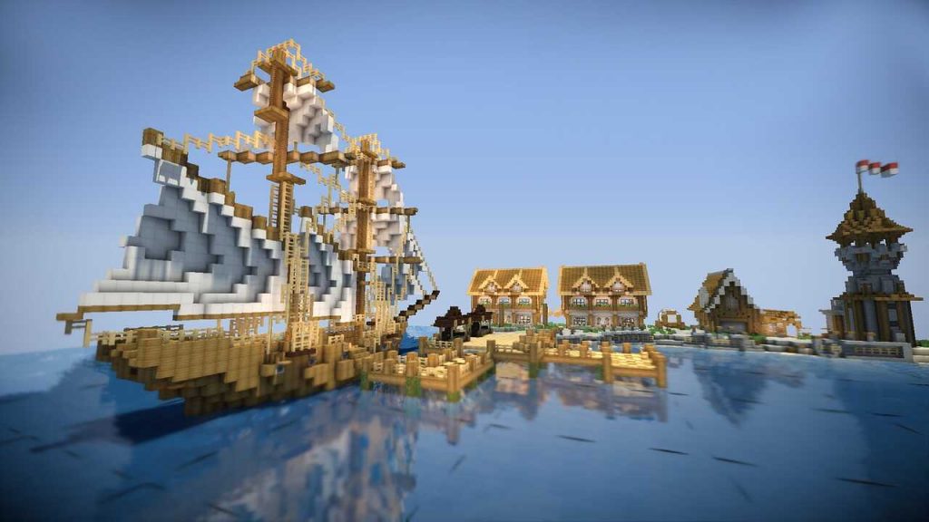 Um barco fantástico é possível de construir no Minecraft.